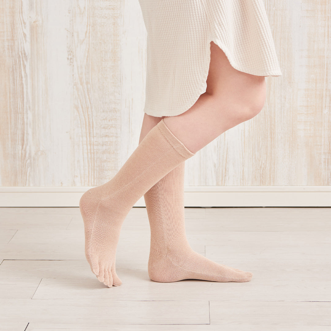 Cotton five-finger socks - with anti-slip grip - 320s