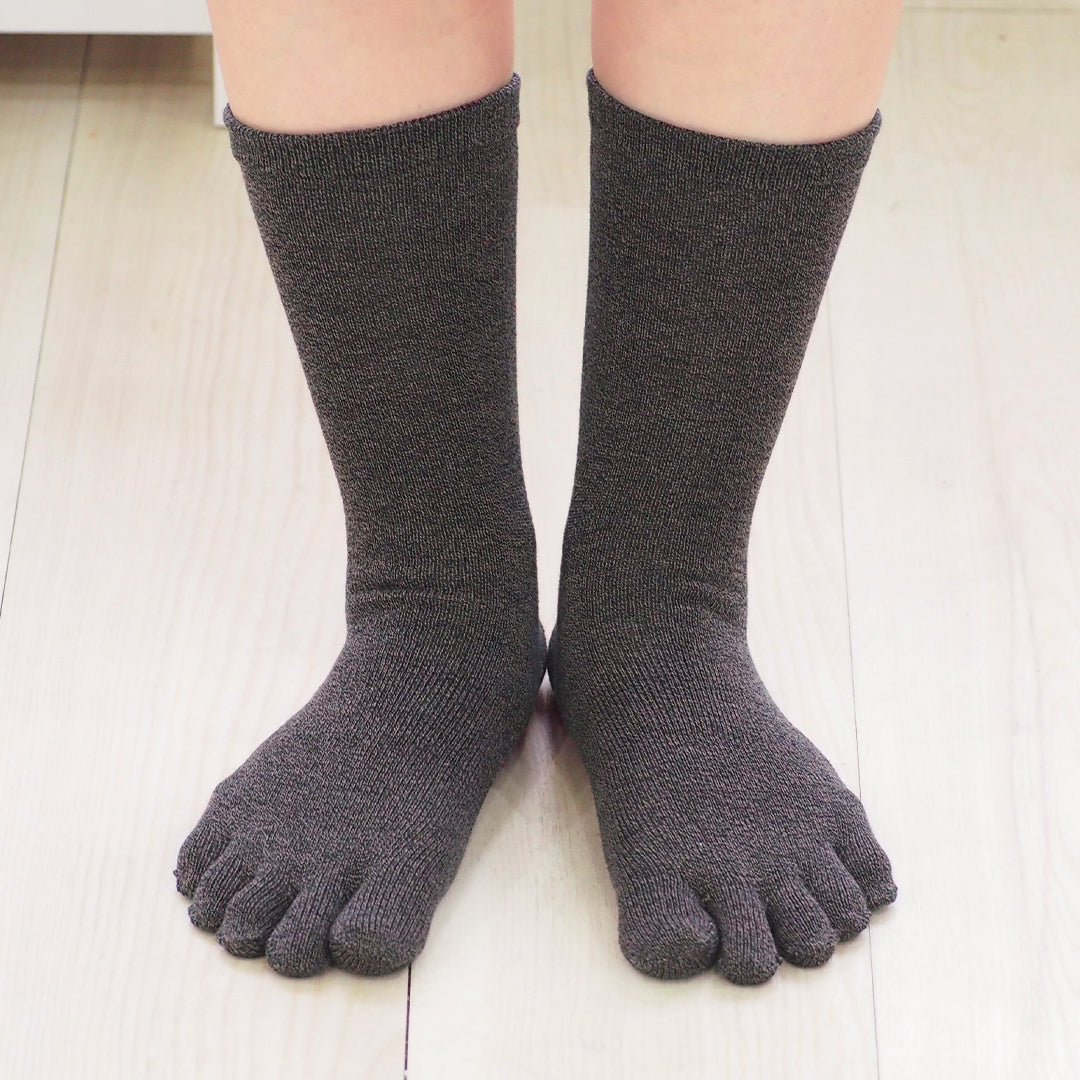 Cotton five-finger socks - with anti-slip grip - 320s