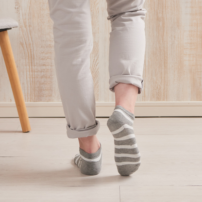 Heel-Smoothing Socks - Striped single-layer cotton-blend - 594