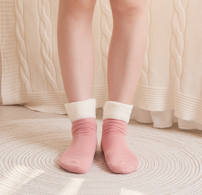 Smooth-heel socks double-layer wool blend [Marshmallow top] - 664