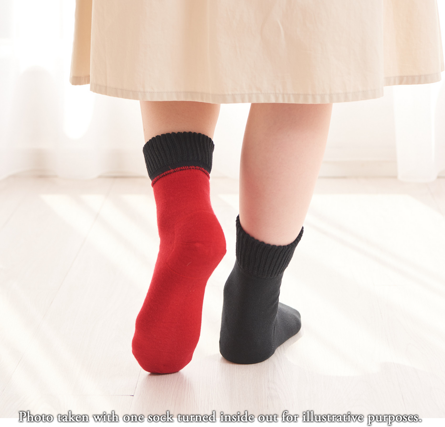 Smooth-heel socks double-layer wool blend [Feng Shui colors] - 667