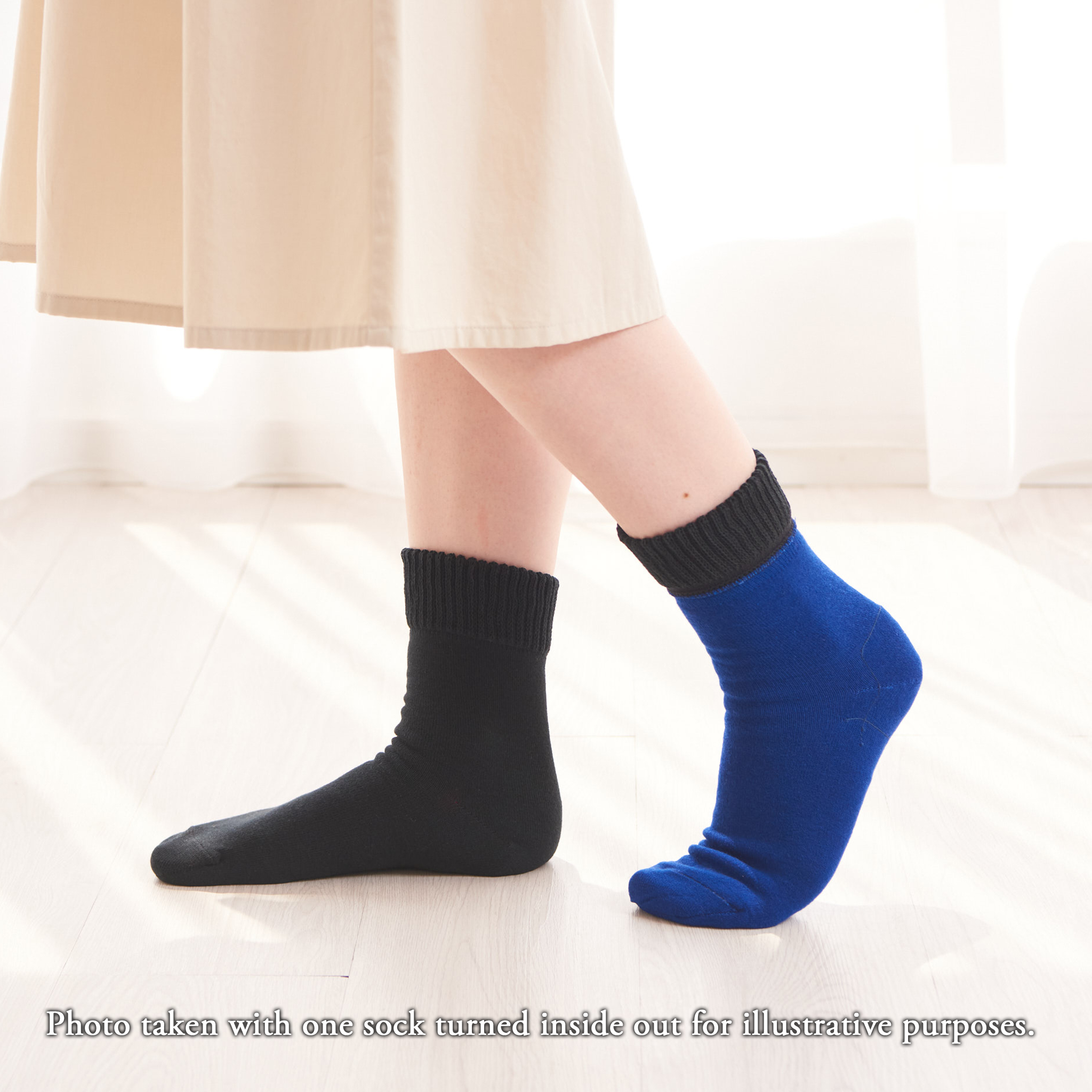 Smooth-heel socks double-layer wool blend [Feng Shui colors] - 667