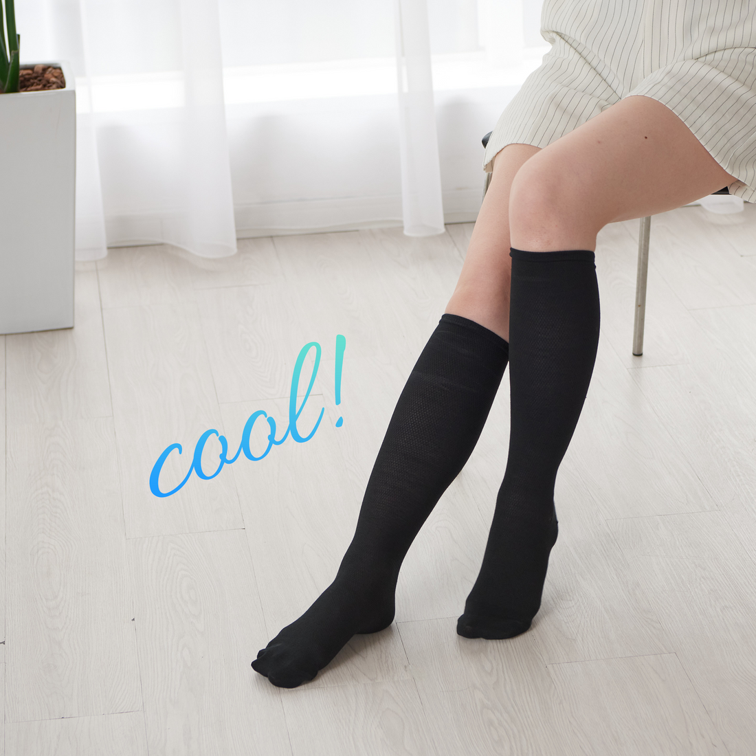 Bikyaku Compression Socks with Cooling Ice Lock Yarn - 828