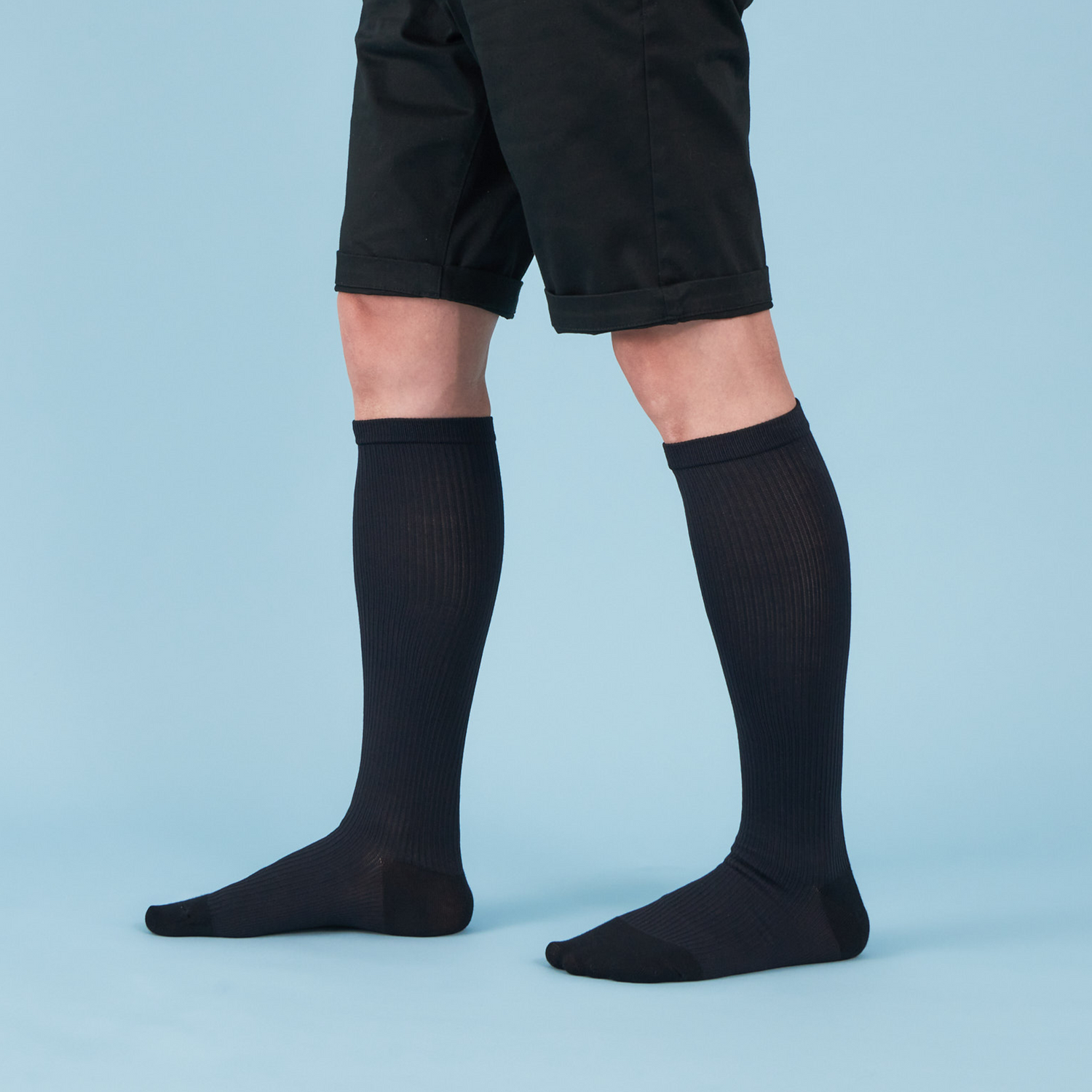 Black Charcoal - Grip Socks - Wide calf, Compression Socks